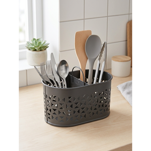Organizer per Utensili da Cucina in Metallo Zincato – Organizer per Forchette, Cucchiai e Coltelli - Product Image 6