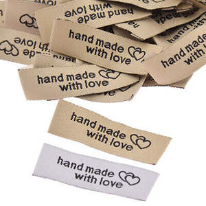 Nombre personalizado de la marca Logo prenda dobladillo Damasco tela tejido parche poliéster extremo pliegue tejido cuello Etiqueta de color personalizado etiquetas personalizadas - Product Image 6