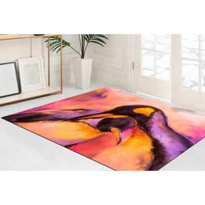Alfombra con Estampado de Pingüino en Pintura Pastel, Decoración Abstracta de Animales para Pasillo o Salón, Alfombra de Terciopelo de Lujo - Product Image 5