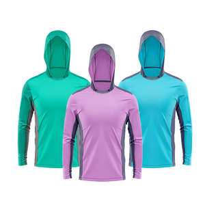 Protection solaire manches longues 100% Polyester Spandex séchage rapide respirant chemise à capuche SPF 50 + chemises de pêche vêtements de sport - Product Image 1
