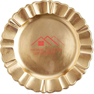 Prix de gros Plaque de présentation en métal doré 2025 Assiette de service de nourriture de luxe faite à la main vente à chaud - Product Image 2