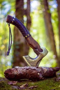 Wholesale Customized High Quality OEM ODM Service Professional Damascus Hand Forged Carbon Steel <b>Camping</b> <b>Axe</b> Wood leather Sheath - Product Image 4