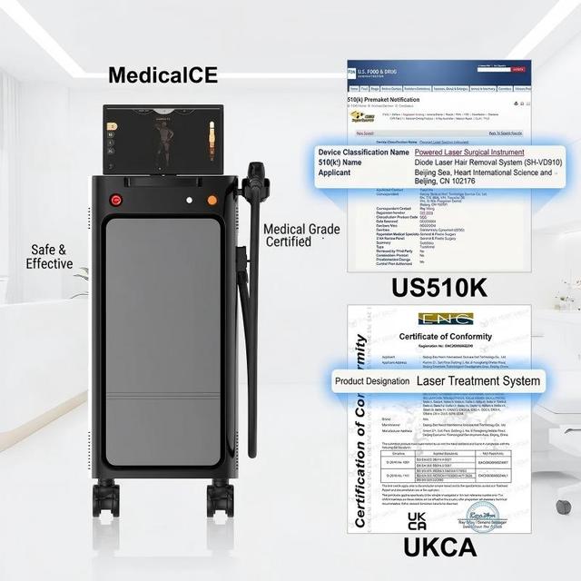 Medical CE Approved Vertical High Power 1200W 808nm Laser Hair Removal Big Spot Size Diode Commercial Use 755 1064nm