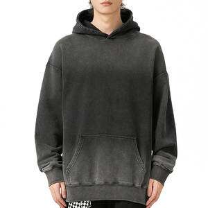 Sudadera con Capucha de Felpa 100% Algodón para Hombre, al por Mayor, con Hombros Caídos, Logotipo Personalizado, Secado Rápido, Transpirable, Ropa Exterior Informal de Invierno - Product Image 1