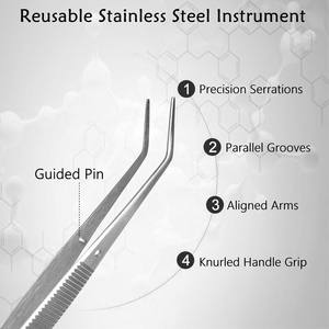 Kit de higiene dental, alicates de algodón universitario de alta calidad, pico dentado en ángulo, pinzas dentales de acero inoxidable, Kit de cirugía - Product Image 5