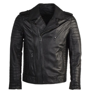 OEM High Quality Men's Leather Jacket Breathable Waterproof Eco-Friendly <b>Stand</b> Winter High Street Plus Size Regular Sleeves - Product Image 4