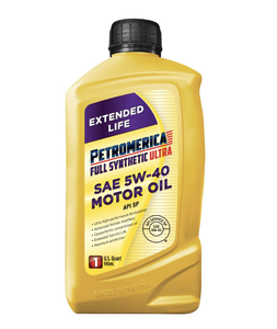 Huile moteur lubrifiante automobile anti-usure Petromerica entièrement synthétique ULTRA SAE 5W-40, lot de 6, 1 litre - Product Image 1