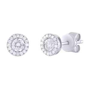 Elegant Yellow Rhodium Plated 925 Sterling <b>Silver</b> Circular <b>Stud</b> <b>Earrings</b> Trendy Style Fine Jewelry Lab Grown Diamond for Women - Product Image 2