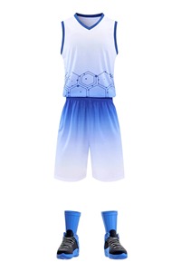 Uniforme de baloncesto estudiante deporte juego Jersey entrenamiento equipo uniforme hombres dos piezas manga corta Suelto - Product Image 5