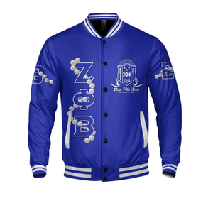 Zeta Phi Beta 1920 Varsity Jacket Azul Blanco Hermandad Letterman ZPB Greek Life Chenille Patch Founders Edition Wear - Product Image 4