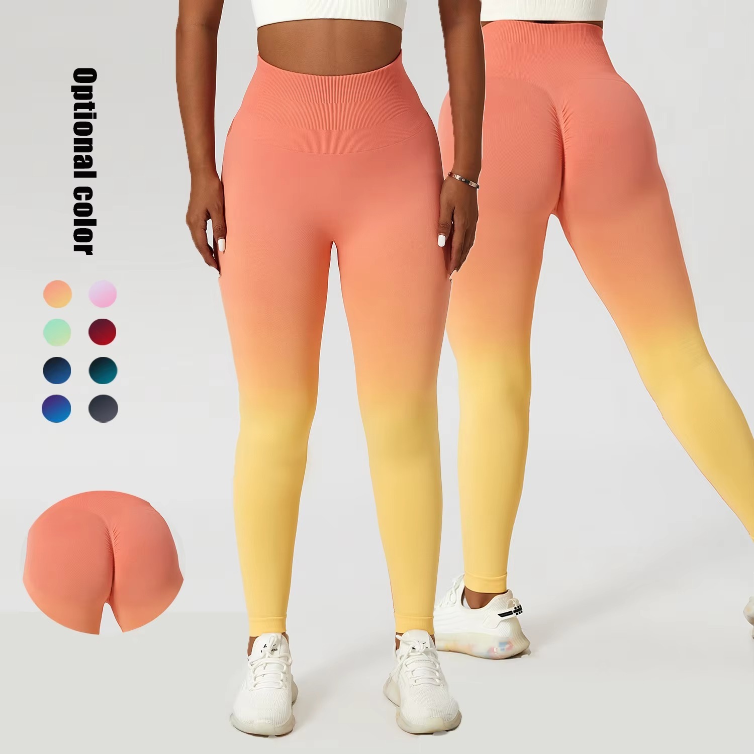 Seamless Women Solid Ankle-Length Sports Yoga Leggings High Waist Fitness Workout Gym Pants Compression Tummy Control Stretch