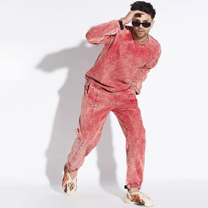 Sudaderas con capucha de lana pesada personalizables, chándal de algodón liso con cierre de cintura elástica, pantalones de invierno, chándal con estampado de logotipo - Product Image 4