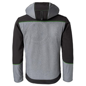 Venta al por mayor de chaqueta Softshell impermeable por encargo de los hombres transpirable de talla grande con logotipo de punto estampado cierre de cremallera OEM suministro - Product Image 2