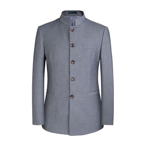 Veste Slim Fit pour hommes de haute qualité costume simple boutonnage avec fermeture éclair braguette décontracté Safari Blazer pour homme Design respirant - Product Image 5