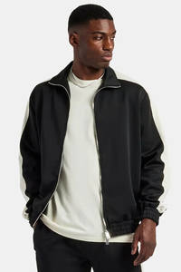 OEM Custom <b>Black</b> Contrast Panel <b>Jacket</b> & Jogger Embroidery New Design 100% Cotton <b>Men</b> Sweatsuits Zip Up Tracksuit Set For <b>Men</b> - Product Image 5