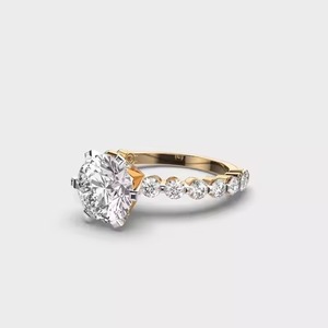 Bague de fiançailles solitaire en or massif 14K avec perle pour mariage ou cadeau de fête - Product Image 2