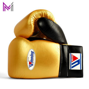 Gants de MMA sur mesure de haute qualité, gants de boxe d'entraînement dorés, à lacets, poignet en cuir 100% original avec votre nom - Product Image 2