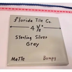 1ชิ้นสีเทาด้านเป็นหลุมเป็นบ่อ4-3/8 "กระเบื้องเซรามิกโดย Florida Co. ด้วยใหญ่นิ้วหัวแม่มือพิมพ์สินค้าเซรามิก - Product Image 1