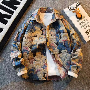 2025 printemps hommes doodle Camouflage hommes veste ample col rabattu Cargo revers manteau impression mode vestes vêtements d'extérieur mâle - Product Image 3