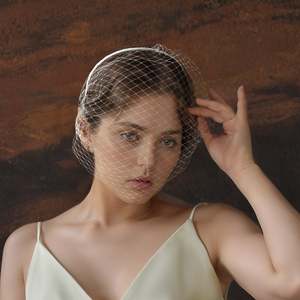 Bridella White Mesh <b>Headband</b>-Elegant Bridal Headwear with Comfortable Fit for Weddings Proms & Formal Events - Product Image 6