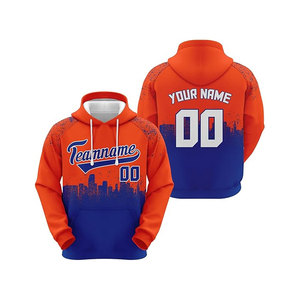 Sudadera de fútbol universitario personalizada, Sudadera con capucha de 100% algodón con grafiti, camiseta estampada sólida bordada, servicio OEM, regalo para seguidores universitarios - Product Image 3