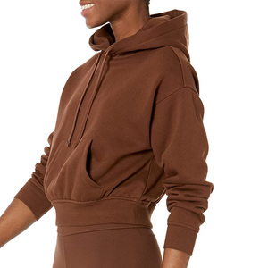 Sudadera con Capucha Corta de Diseño Moderno, Informal, Estilo Urbano, Hombros Caídos, Transpirable, Ecológica, Tejida, para Mujer - Product Image 3