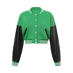 Chaqueta Varsity de Lana para Mujer, Estilo Regular, de Alta Calidad, Transpirable, con Cuello Alto, Chaqueta de Moda para Invierno - Product Image 3