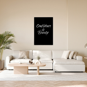 Made In Germany - Home Decor Canvas Picture Confidence Is Beauty Black White - Art White Black-Mural de pared Camilla Frame - Product Image 3