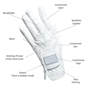Gants de golf respirants en cuir PU avec logo personnalisé pour femmes et hommes Conception de sport synthétique unique - Product Image 1