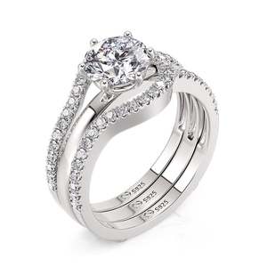 ชุดแหวนหมั้นแบบเปลี่ยนได้ Jeulia Classic - แหวนเงินแท้ทรงกลม ดีไซน์หรูหรา - Product Image 2