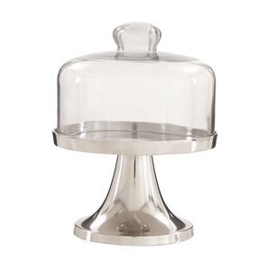 Modern Metal Cake Stand With Glass Dome Suitable For Minimalist Countertop Dessert Presentation Needs Today - Product Image 6