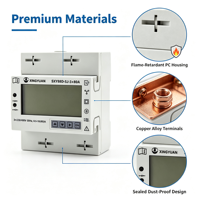 Compteur d'énergie triphasé homologué MID, rail DIN TH35, classe B, 80A, bidirectionnel, pour la surveillance des systèmes solaires photovoltaïques, M-Bus RS485
