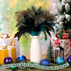 Decorative Flower <strong>Wire</strong> Stem Feather <strong>Floral</strong> Pick for <strong>Floral</strong> Arrangement Supply Wedding Party Holiday Vase Home Decor - Product Image 4