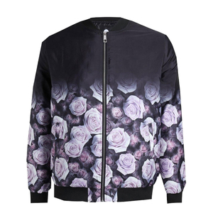 Veste universitaire en satin de laine 100% polyester de qualité supérieure Big Tall Black Rose Ombre Printed Bomber With Sublimation Technique - Product Image 2