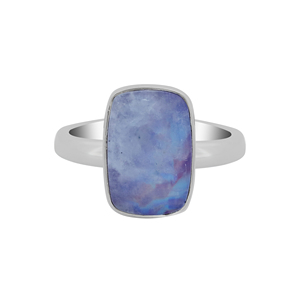 925 Sterling Silver High Finish Ring Bezel Setting <b>Purple</b> Moonstone Gemstone Mix Shapes Classic Wedding Party Trendy Fashionable - Product Image 1