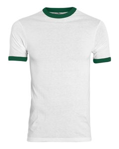 T-shirt homme uni à manches courtes avec col côtelé 100% coton peigné 160 g/m² Logo imprimé personnalisé Blanc Grande taille - Product Image 6