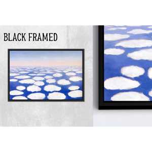 Art mural abstrait en verre avec paysage de nuages : décoration moderne sur toile imprimée, toile encadrée noire 1P - Product Image 1