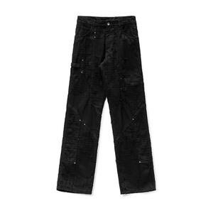 Pantalon homme de style streetwear ample à jambes larges, taille élastique, en mélange polyester/coton de qualité supérieure, vintage et personnalisé - Product Image 6