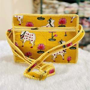 Bohemian Style Lotus Sling with <b>Single</b> Strap Zip Closure and Floral Decoration - Product Image 4