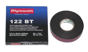 6,7 m. Nastro in gomma nera autoamalgamante da 19 mm. (Plymouth 2141) - Product Image 1