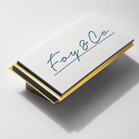 Cartes de visite personnalisées avec bordure dorée, papier épais de luxe, cartes de visite avec bordure dorée, impression de logo personnalisée pour les entreprises