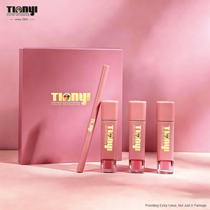 Caja de Embalaje de Papel Rígido con Tapa y Base, con Logotipo Personalizado, Laminación Mate, Esponja para Set de Maquillaje, Base, Brillo Labial | - Product Image 2