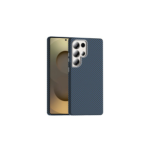 Étui Premium Ultra-Fin Bleu Marine à Texture Fibre de Carbone Compatible MagSafe pour Samsung Galaxy S25 Ultra – Coque Antichoc - Product Image 1