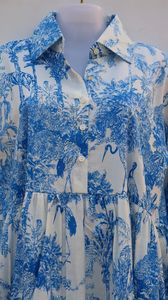 Robe mi-longue, mini robe, robe longue imprimée florale, col profond avec ficelle - Product Image 3