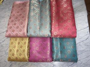 Premium 100% soie Jacquard tissé brocart tissu de haute qualité imprimé pour les robes de mariée tapisserie d'ameublement artisanat en gros en vrac - Product Image 3