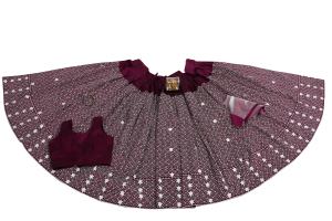 Lehenga Choli con Estampado Geométrico para Niñas de Shoryam Fashion |   Traje Étnico para Niñas para Fiestas y Bodas |   Chaniya Choli de Mezcla de Seda Morada - Product Image 3