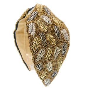 Diadema con Cuentas de Talla Única para Mujer, Accesorio para el Cabello Bordado a Mano, Estilo Moño Superior - Product Image 1