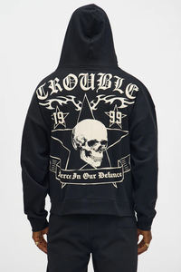 Nueva Llegada Sudadera con Capucha Oversize de Otoño con Hombros Caídos y Cremallera, Color Sólido, Poliéster/Algodón, Personalizable, Ecológica, Transpirable para Hombre - Product Image 4