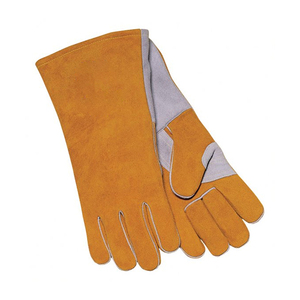 Trabajo de construcción Venta al por mayor Guantes de soldadura de cuero dividido de vaca resistentes al calor Guantes de cuero de Pakistán - Product Image 4