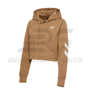 เสื้อฮู้ดคอตตอน/เส้นใยไม้ไผ่สำหรับผู้หญิงเสื้อครอปมีฮู้ดแบบสวมหัวแฟชั่นใหม่ - Product Image 5